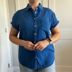 Caslon Vibrant Blue 100% Cotton Shirt - Small